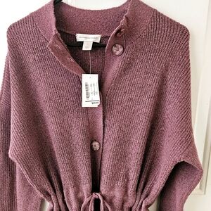 Christopher & Banks Mauve Cardigan Sweater Large